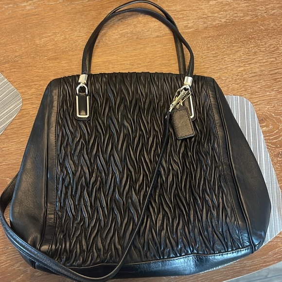 Coach Handbags - Coach Madison Madeline Gathered Twist Leather Satchel Shoulder Handbag